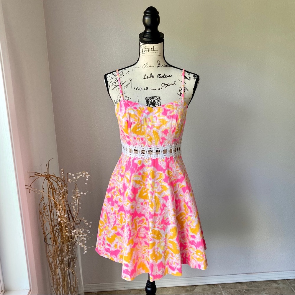 Lilly Pulitzer Open Side Pink Floral Summer Dress